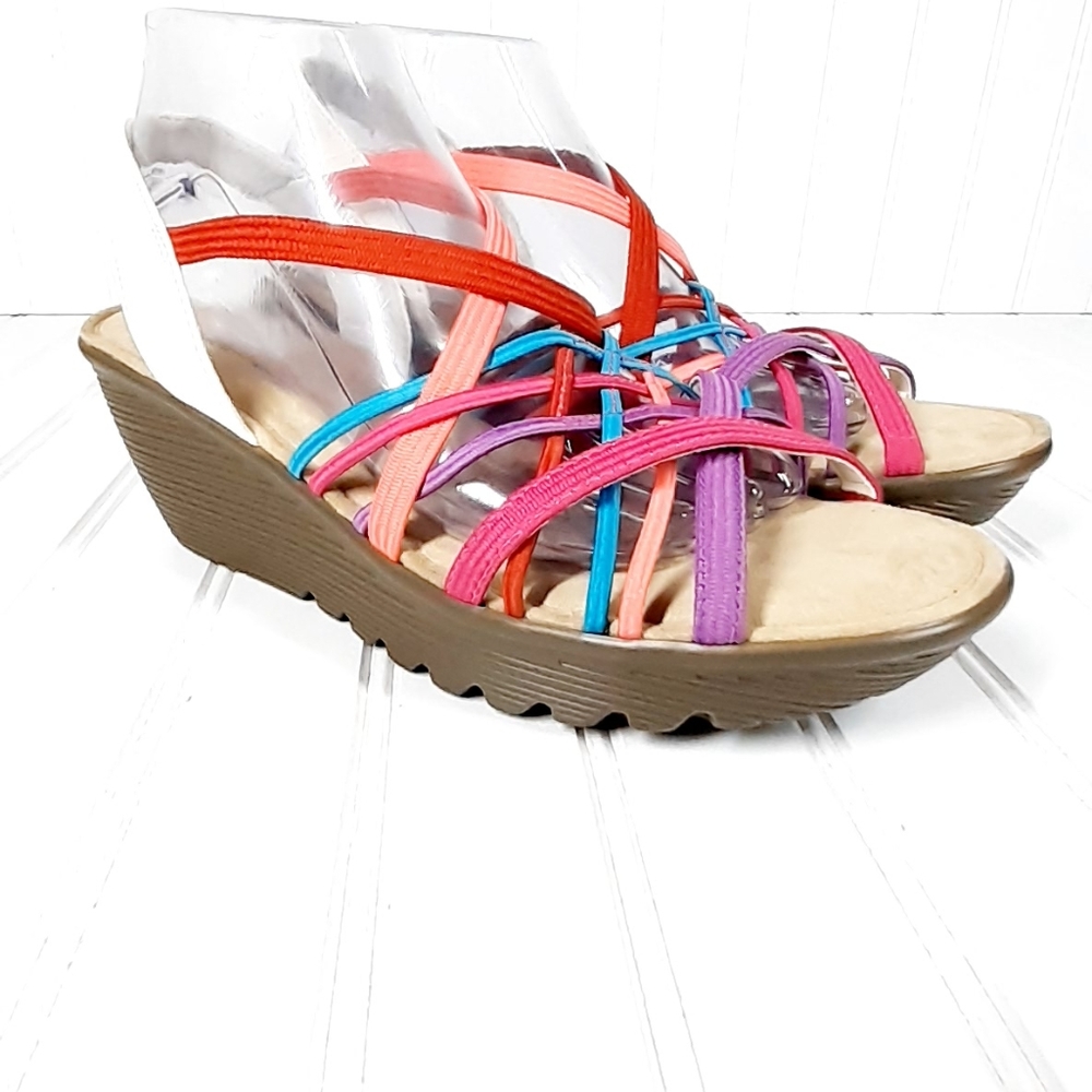 NEW Skechers Womens Parallel - Crossed Wires -Wedge Sandals - Picture 5 of 15